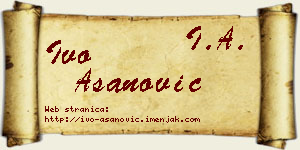 Ivo Asanović vizit kartica